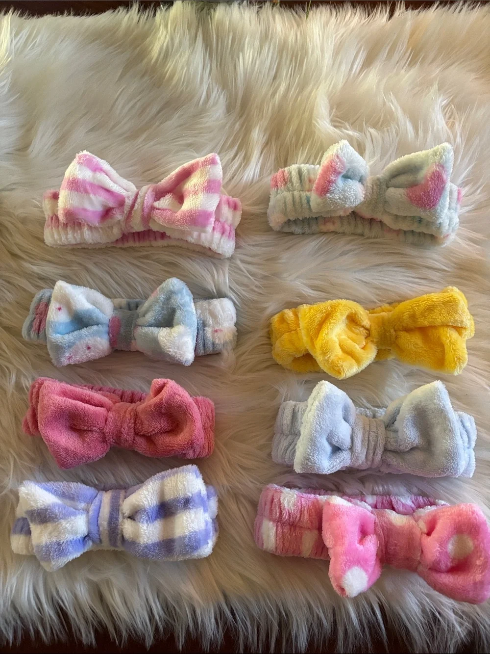 New Set of 8 Multi-Colored Headbands Soft Stretch Set